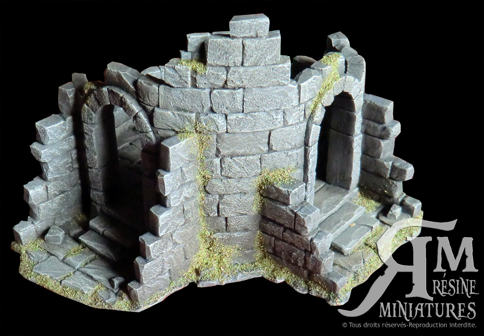 Château ruiné module 02 en résine de 30mm pour décor de wargame