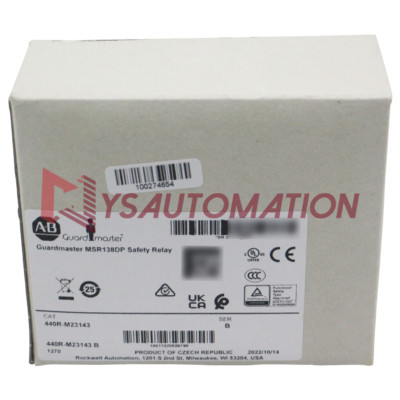 Allen Bradley 440R-M23143 MSR138DP, 24V AC/DC Removable CAT 4 Rated Safety Relay