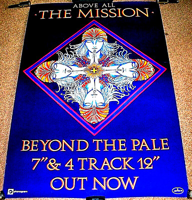 THE MISSION RARE U.K. RECORD COMPANY PROMO POSTER 'BEYOND THE PALE' SINGLE 1988