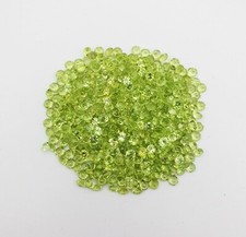 Lote de 100 piezas de piedras preciosas sueltas de peridoto natural corte redondo 3 mm