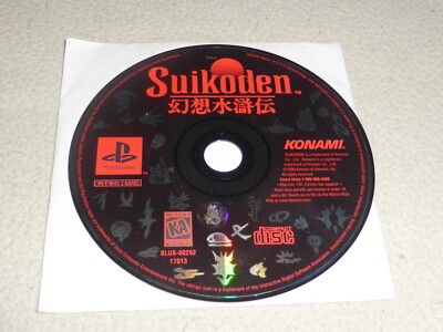 PLAYSTATION PS1 VIDEO GAME SUIKODEN DISC ONLY KONAMI