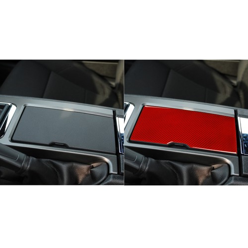 Red Carbon Fiber Cup Holder Cover Panel Trim Fit for Ford Mustang 2009-2013 - Bild 9 von 9