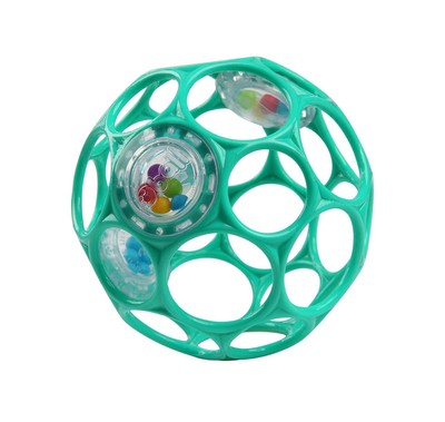   Bright Starts Oball Easy-Grasp Rattle BPA-Free Infant Toy in Teal Age Newborn