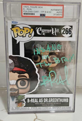 PSA Encapsulated Funko #266 Signed by B-Real Cypress Hill INSANE IN THE BRAIN