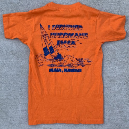 Vintage I Survived Hurricane IWA Maui, Hawaii T-Shirt Daryl Kids Size M - Picture 8 of 12