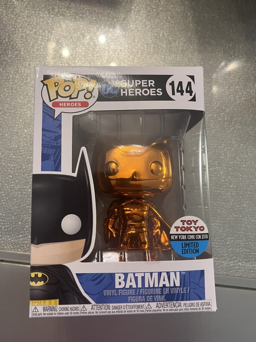 Funko Pop DC #144 Batman (Orange Chrome), 2018 NYCC Toy Tokyo Exclusive