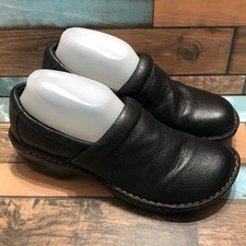 BOC Born Clogs Slip On Wedges Black Pebbled Leather Women's Size 10 MW