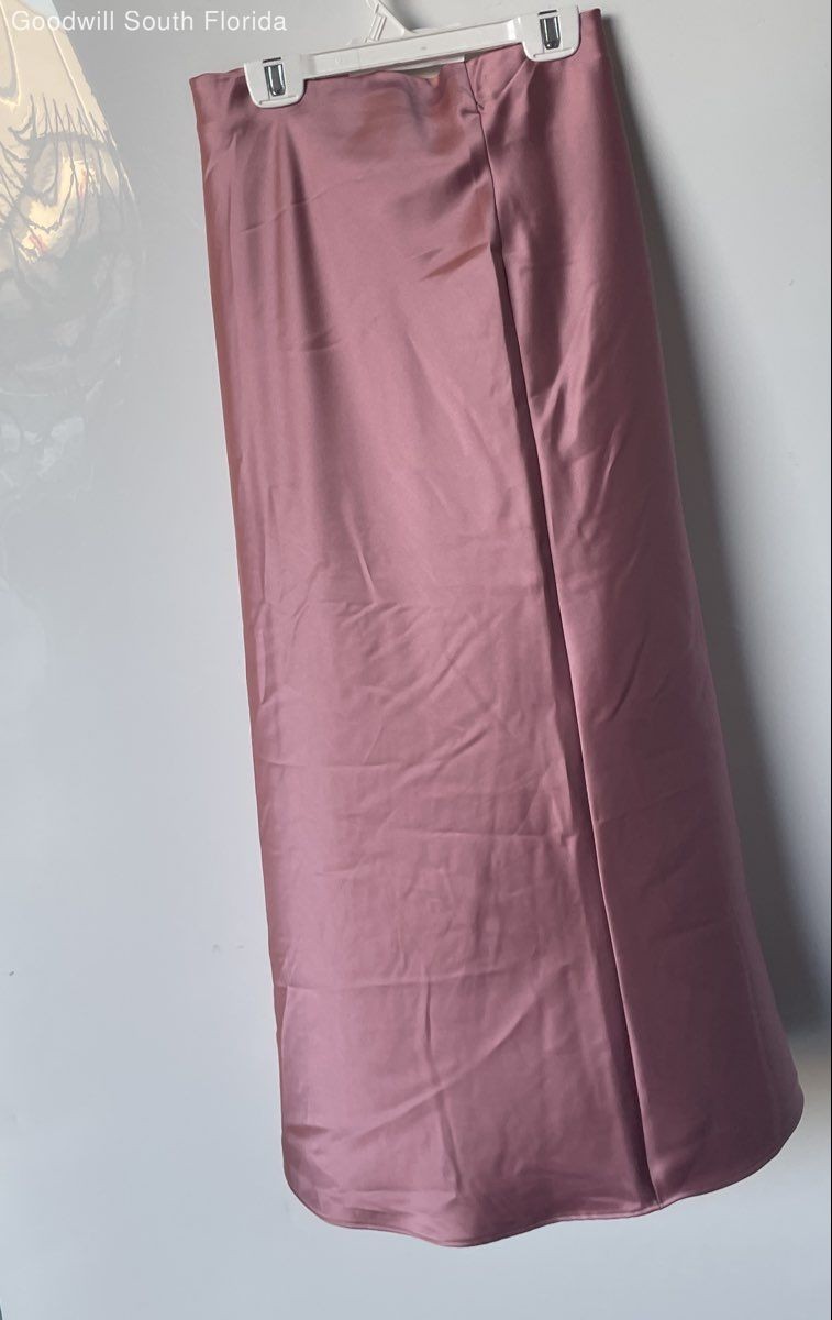 Zara Womens Pink Flat Front Stretch Side Zip Maxi Skirt Size XS With Tag