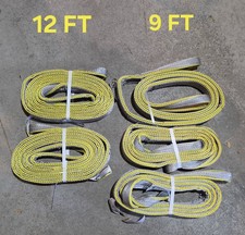 Lot 5 LIFTEX 2" Wide Polyester Lifting Slings 2x12FT 3x9FT 7700 LB USA RE292PD