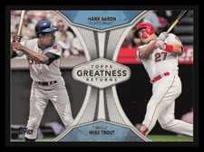 Hank Aaron / Mike Trout Greatness Returns 2019 Topps #GR-14 Baseball Card NM