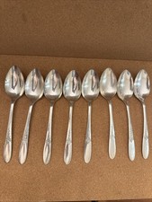 Set Of 8 Carlton Fantasy Silverplate Table Spoons