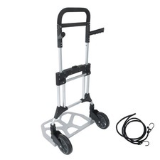 500 LB Aluminum Folding Hand Truck with Telescoping Handle & Elastic Ropes
