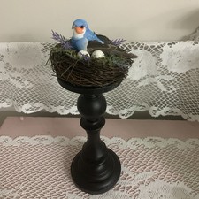Primitive Folk Art Farmhouse Vintage Easter Spring Bird Nest Birds Make Do Decor
