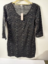 NWT Pink Blush Black Mini Sweater Dress, Size Small R1