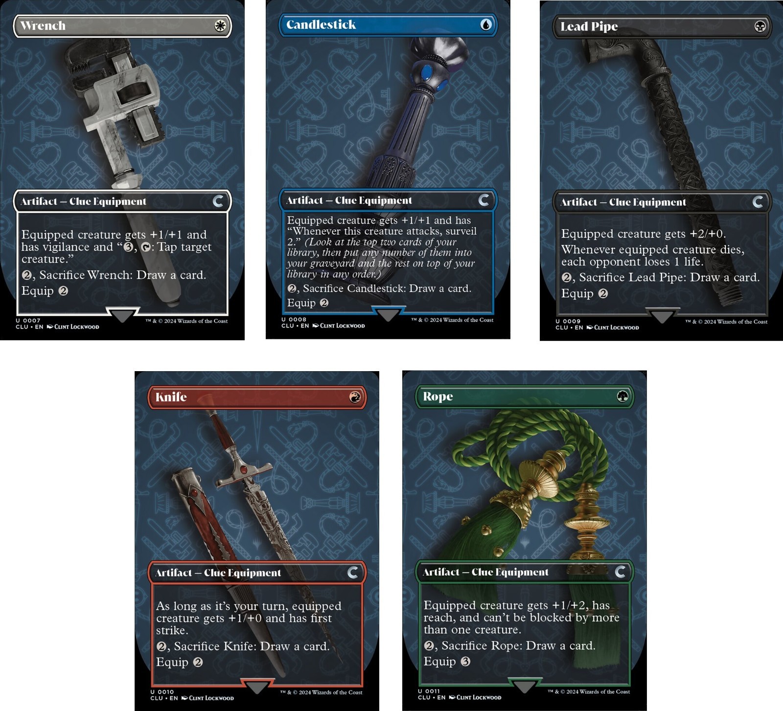 Full Set X5 (1/ea) ** Borderless ** Ravnica: Clue Edition - 