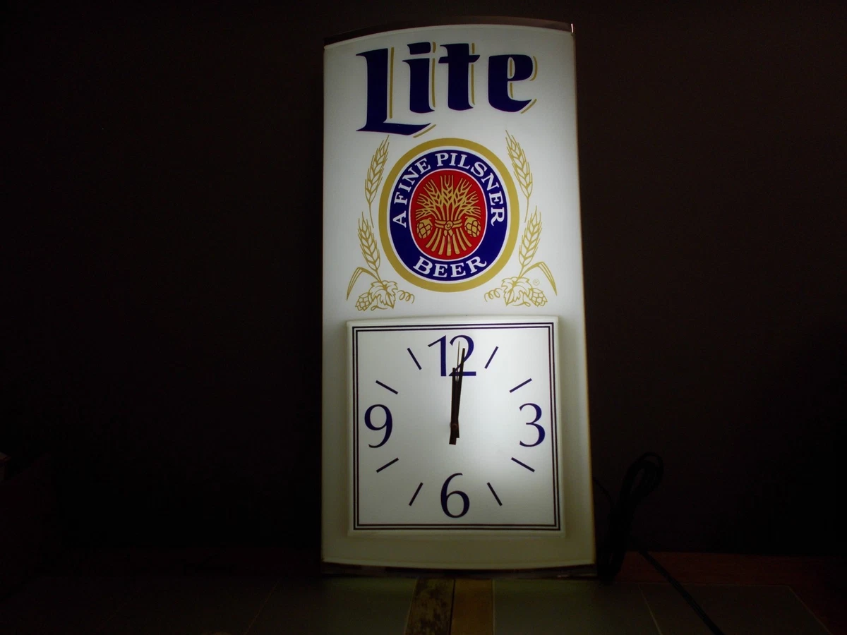 Vintage Beer Sign Clock In Collectible Miller Signs & Tins for