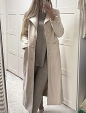 NA-KD Mantel Maxi Beige 38 m Lang Trenchcoat Jacke Winter Übergang