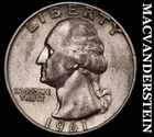1961 Silver Washington Quarter-Scarce Better Date No Reserve #i3089