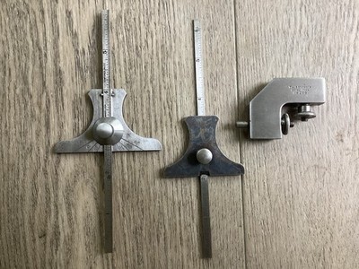 2-Starrett depth gages and 1-rule holder