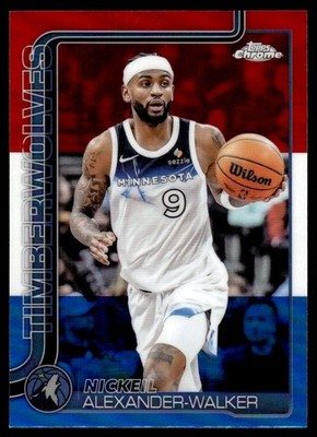 2025-26 Topps Chrome Red White Blue Refractor Nickeil Alexander-Walker Minnesota