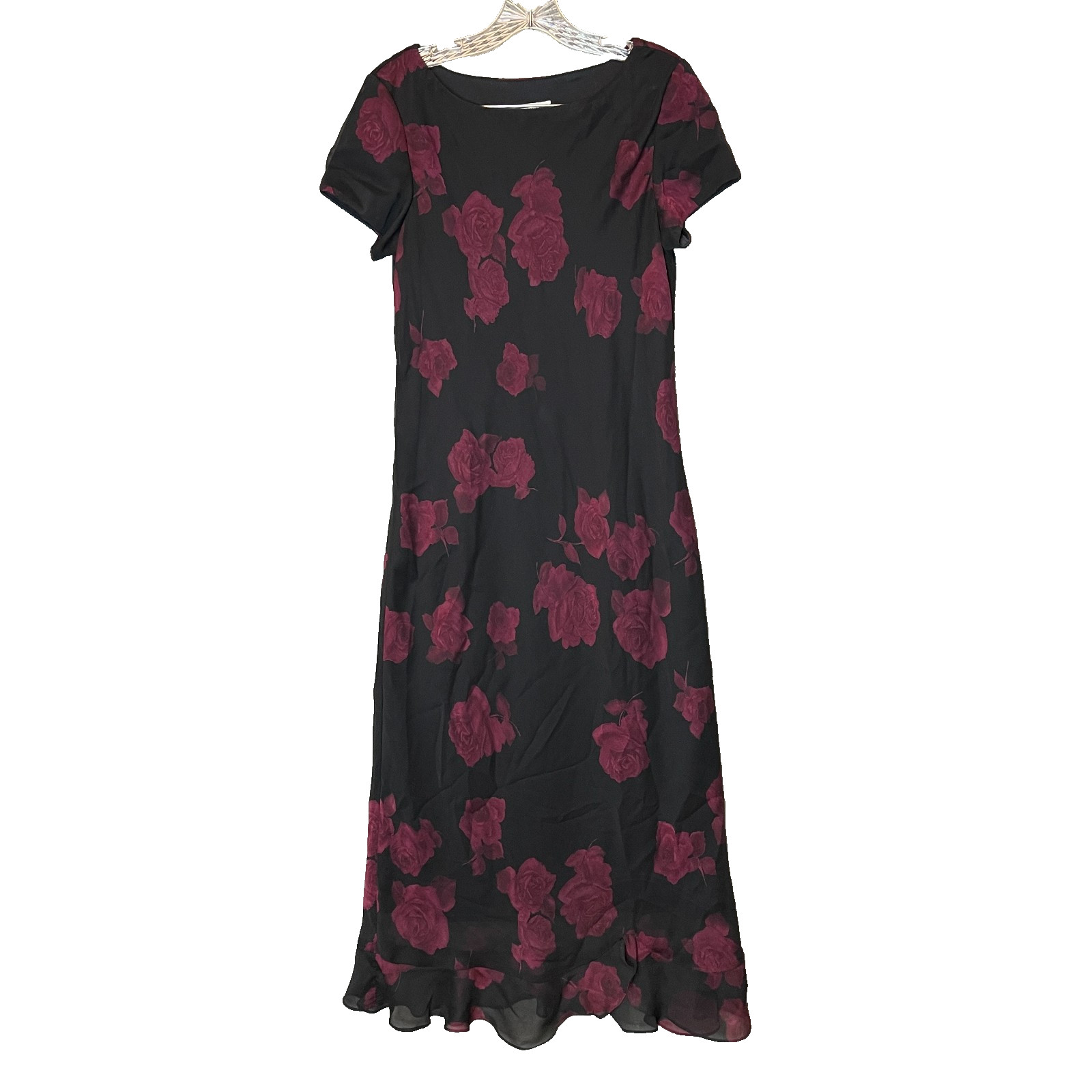 Jessica Howard Women Whimsigoth Fairy Grunge Dark Romantic Roses Maxi Dress 12P