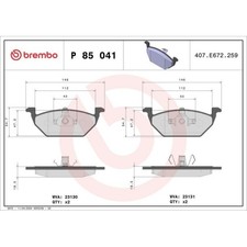 Bremsbelagsatz Scheibenbremse Brembo P85041 Prime Line für Audi Seat Skoda VW