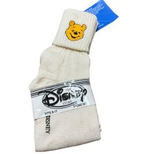 Vtg 90s Disney Store Winnie the Pooh Women s Socks Embroidery Detail USA