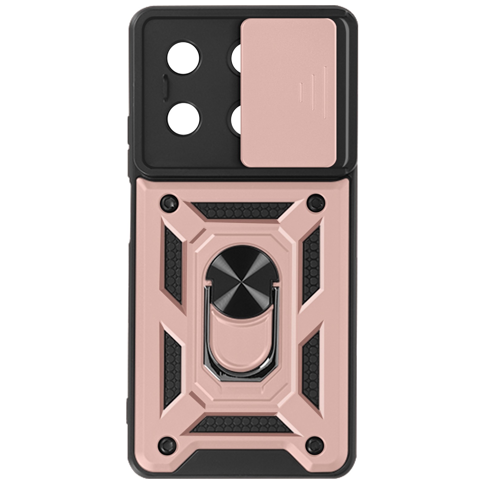 Coque Redmi Note 13 5G Avizar noire en silicone avec bague de support antichoc