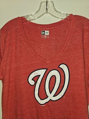 Washington Nationals New Era Xl Womens Red Graphic Logo Tshirt MLB