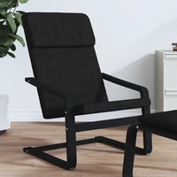 Relaxsessel Stoff Schwarz Mit Liegefunktion Und Wippmechanik