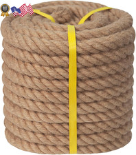 Twisted Manila Rope 1.5 Inch x 100 Feet Thick Hemp Rope Natural Jute Rope