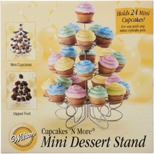 Wilton Cupcakes N More Mini Dessert Stand Silver Tiered 24 Count Wire Tower