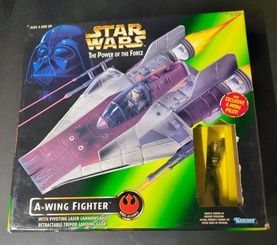 Star Wars Power of the Force A-Wing Fighter with Pilot Action Figure 1997 Kenner