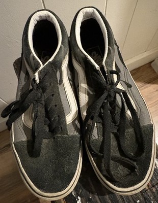 Vans Shoes Old Skool Black Suede Gray Flames Youth Size US 3.5 UK 2.5 EU 34.5