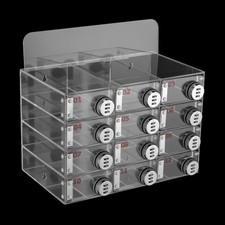 12 Slots Cell Phone Locker Box Transparent Acrylic Storage Box W/Locks TOP