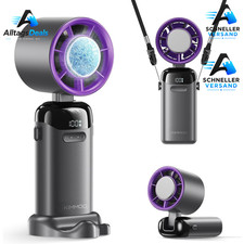 Handventilator 3-in-1 Eisk&uuml;hlung 21000 U/min bis 14h Akku Grau f&uuml;r Reise