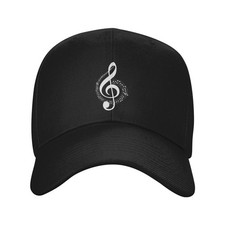 Music Note Baseball Cap Casquette Hat for Women Men One Size, Black