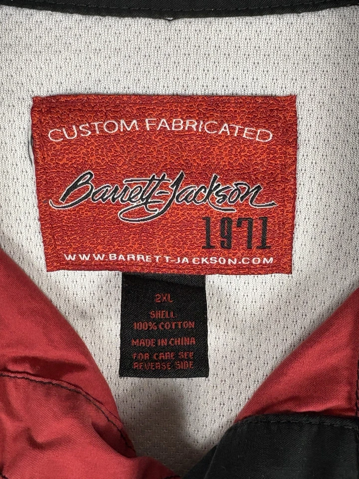 Barrett Jackson Shirt Men’s 2XL Back Snap Up Embroidered Racing Mechanic Garage - Image 3 of 4