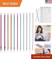 11-Piece Multicolor Tunisian Crochet Hook Set: 2mm-8mm for All Skill Levels