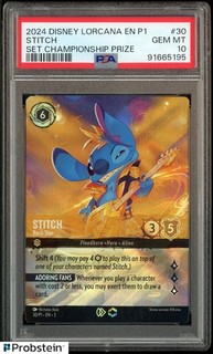 2024 Disney Lorcana EN P1 Set Championship Prize #30 Stitch PSA 10 GEM MINT