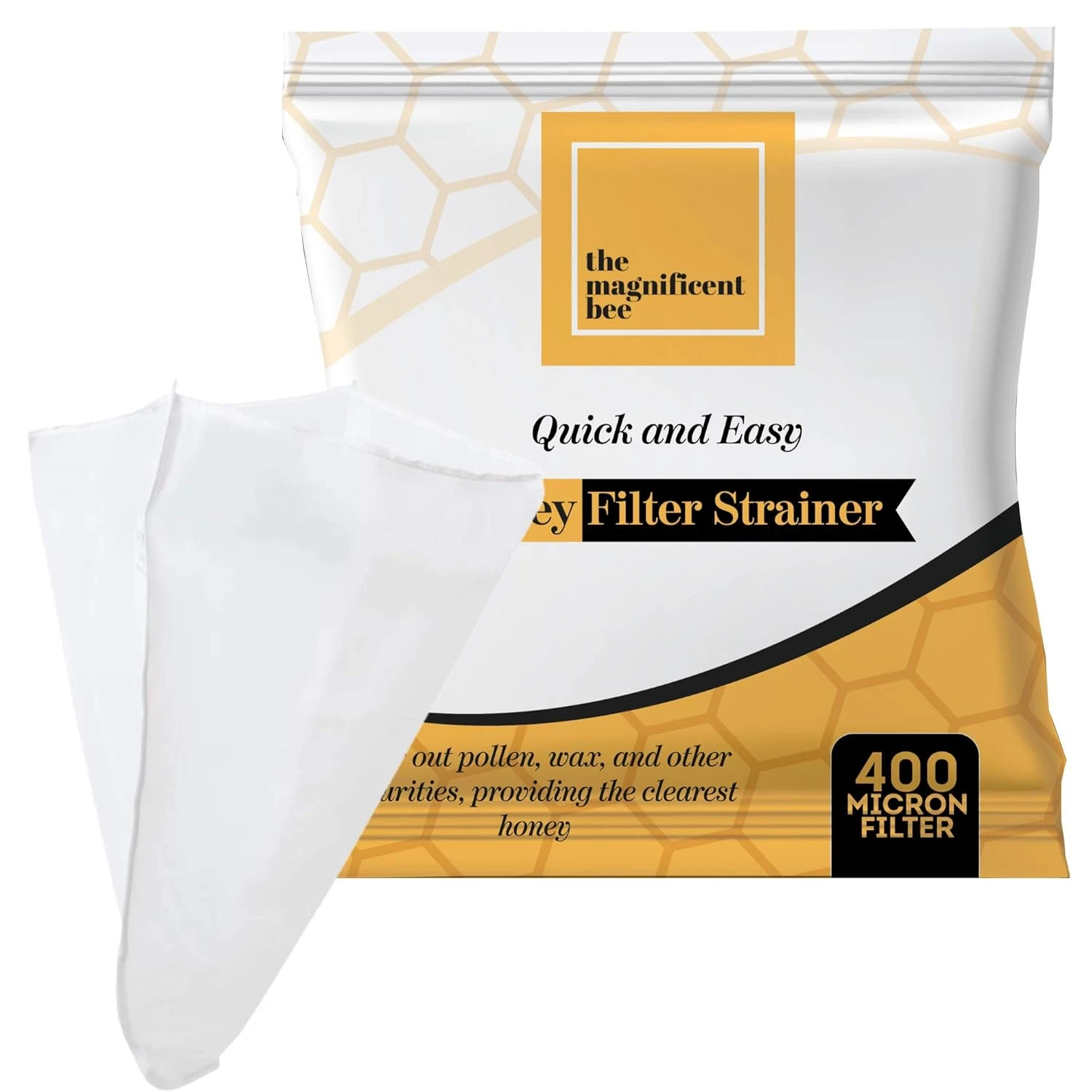 Honey Filter Bag, Ultra-Fine Mesh Nylon Strainer, Professional and Beginner Beek
