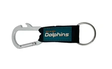 Miami Dolphins Premium Carabiner Clip Keychain Bottle Opener Combo, 6 Inch