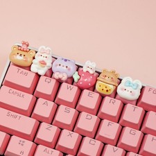 6 PCS Cute Keycaps For Cherry MX Keyboards Bear Bunny Cat OEM Profile ESC