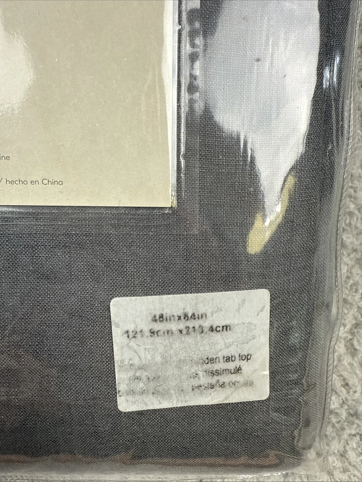 West Elm European Flax Linen Curtain Panel Lined Light Filter 48x84 Graphite NEW - Image 3 of 4