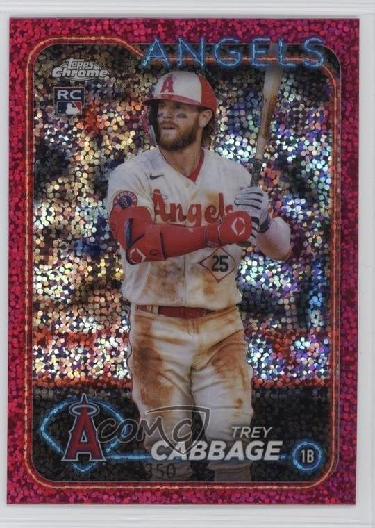 2024 Topps Chrome Magenta Speckle Refractor 275/350 Trey Cabbage #226 6q5