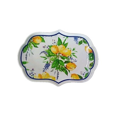 Soraya Porzellan Tablett oval Zitronendekor 30 x 20 cm Fade Maison