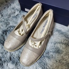 Giano Valentino Pumps Leather Light Gray Women's Size EU37/US7