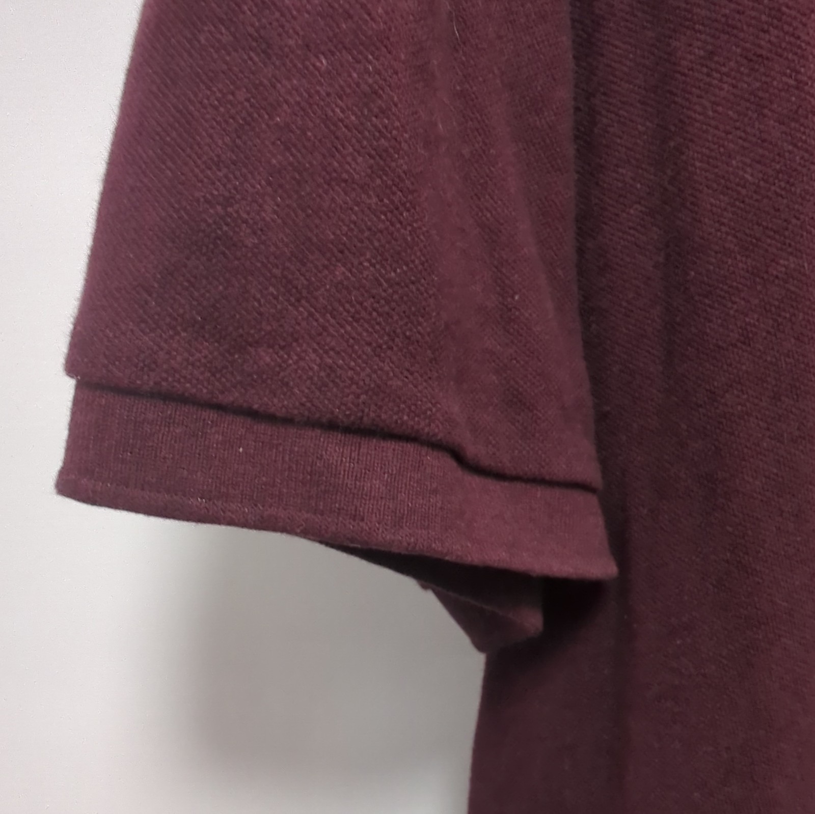 M&S Men’s Burgundy Cotton Polo Shirt 2XL Regular Fit Collared Short Sleeve image 3