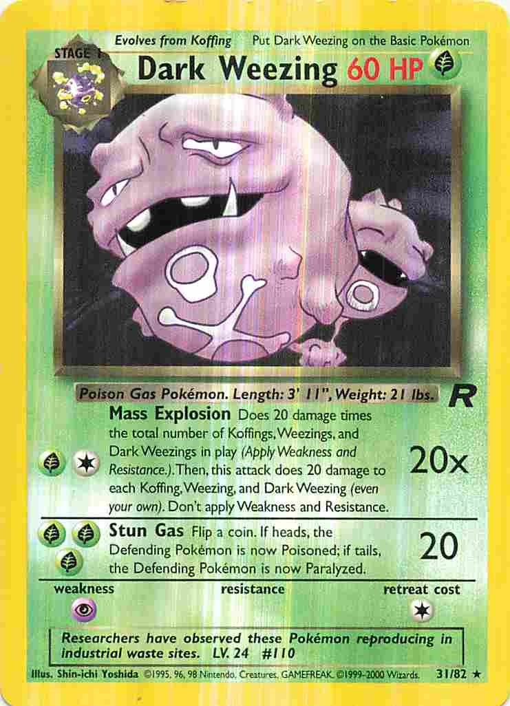 Dark Weezing 31/82 Rare Team Rocket Pokemon Near Mint