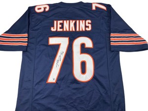 Teven Jenkins Autographed Blue Football Jersey Beckett COA Chicago Bears